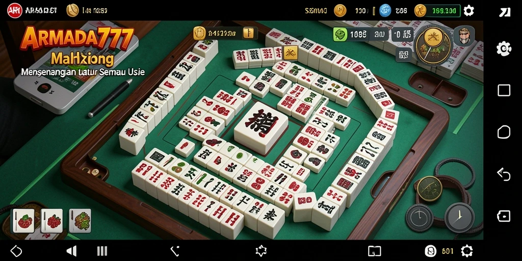 Screenshot menampilkan aksi seru permainan Mahjong di ARMADA777.