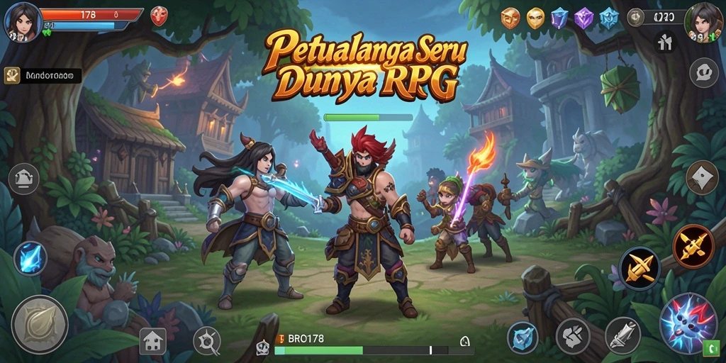 Tampilan menarik dari gameplay RPG BRO178 dengan pertarungan seru.
