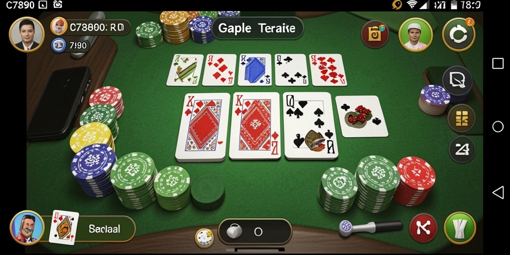 Screenshot gameplay C7890 menampilkan aksi seru permainan Gaple.