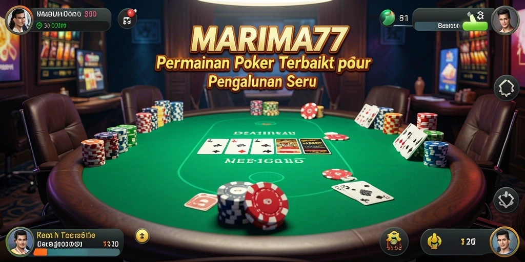 Tampilan gameplay seru dalam MARIMA77 saat bermain Poker online.