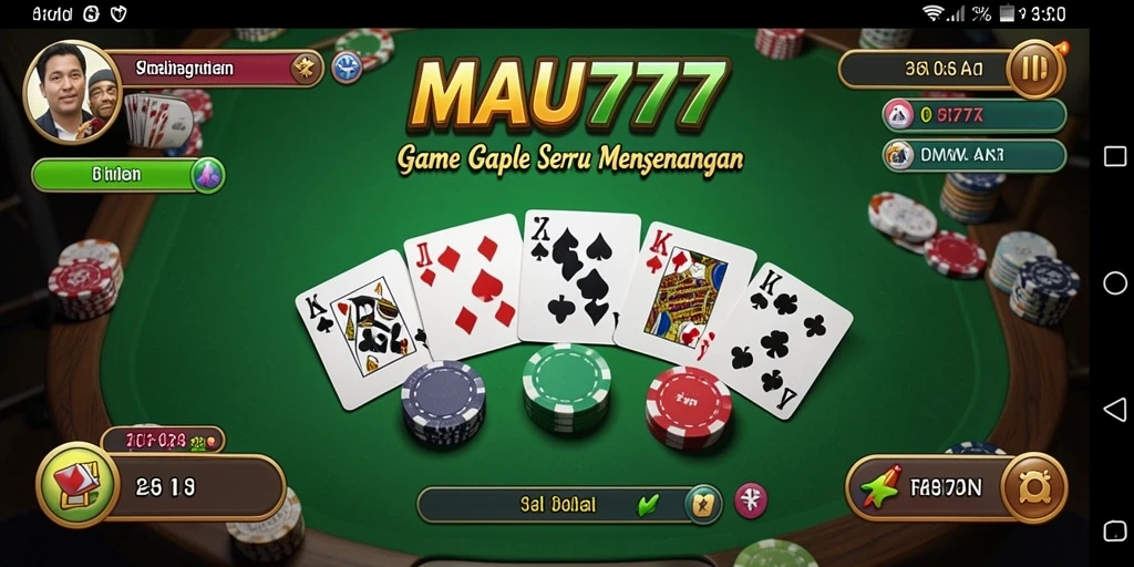 Screenshot utama MAU777 menampilkan momen seru permainan Gaple.