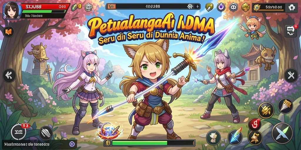 Tampilan gameplay seru dari SOJU88 dengan karakter Anime yang menarik.