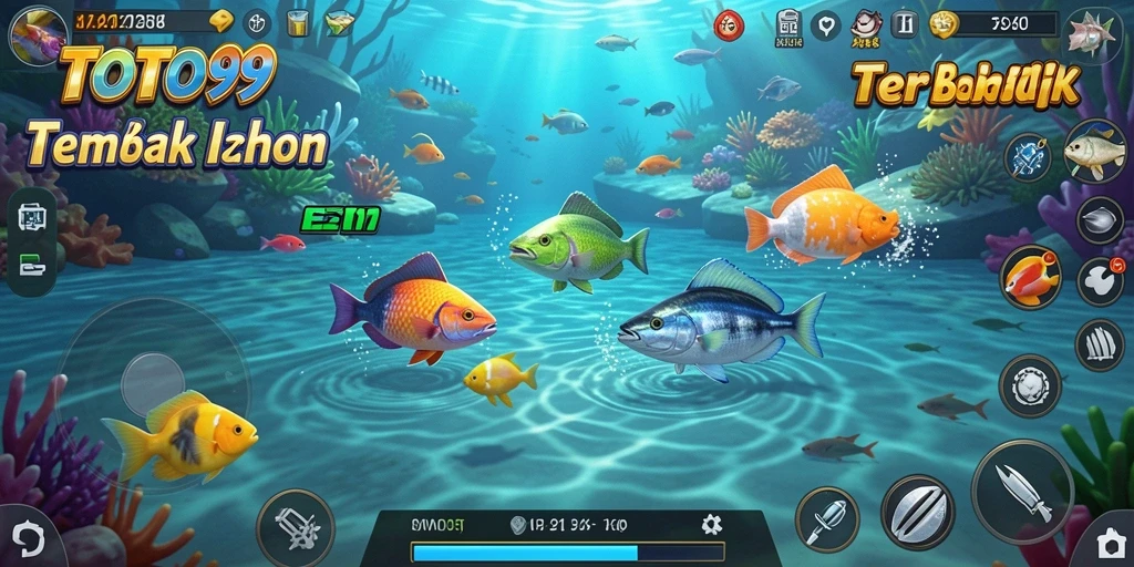 Screenshot gameplay TOTO99 menampilkan aksi seru menembak ikan.