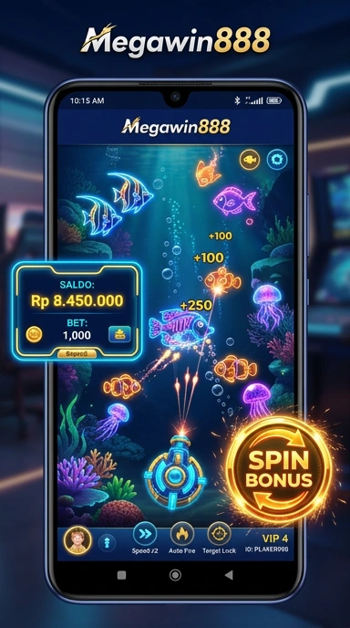 Tampilan jam aplikasi megawin888 yang menarik dan user-friendly.